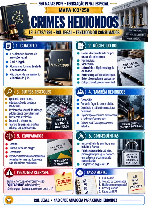 Mapa PCPE sobre crimes hediondos
