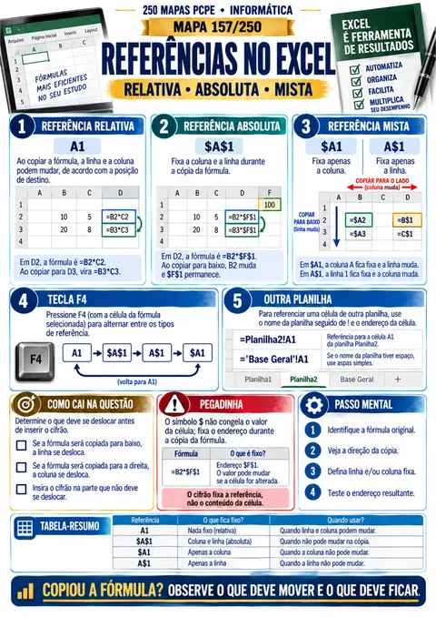 Mapa PCPE sobre referências no Excel