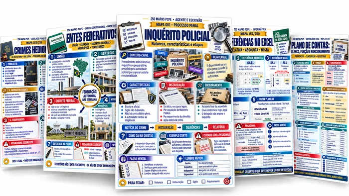 Conjunto de páginas internas dos 250 Mapas PCPE